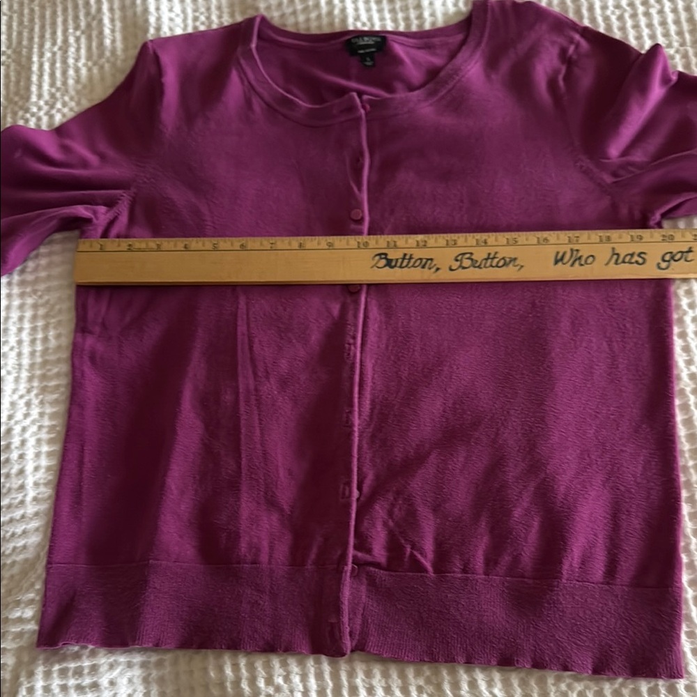 Talbots Purple Button-Up Cardigan Set - Picture 9 of 12